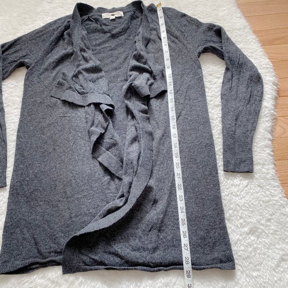 Loft NWOT Women's Wool Mix Drape Cardigan Sweater Open-Front, Gray, Size Medium - Picture 5 of 10